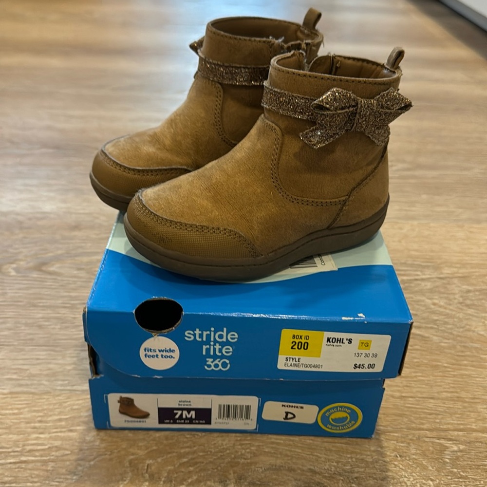 Stride Rite brown boots toddler size 7M